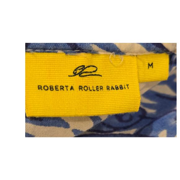 Roberta Roller Rabbit Blue Floral Mini 100% Cotton Dress Size Medium - Picture 6 of 9